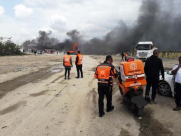  اصابة عاملين بجراح خطيرة اثر انفجار بمصنع قرب مدينة اللد